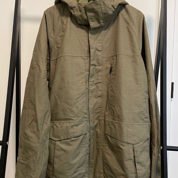 Burton Snowboard/ Ski jacket, XL, Olive green canvas - Picture 3 of 7
